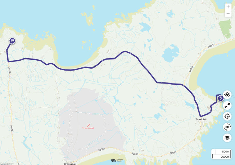 Map of Route to Ainshval